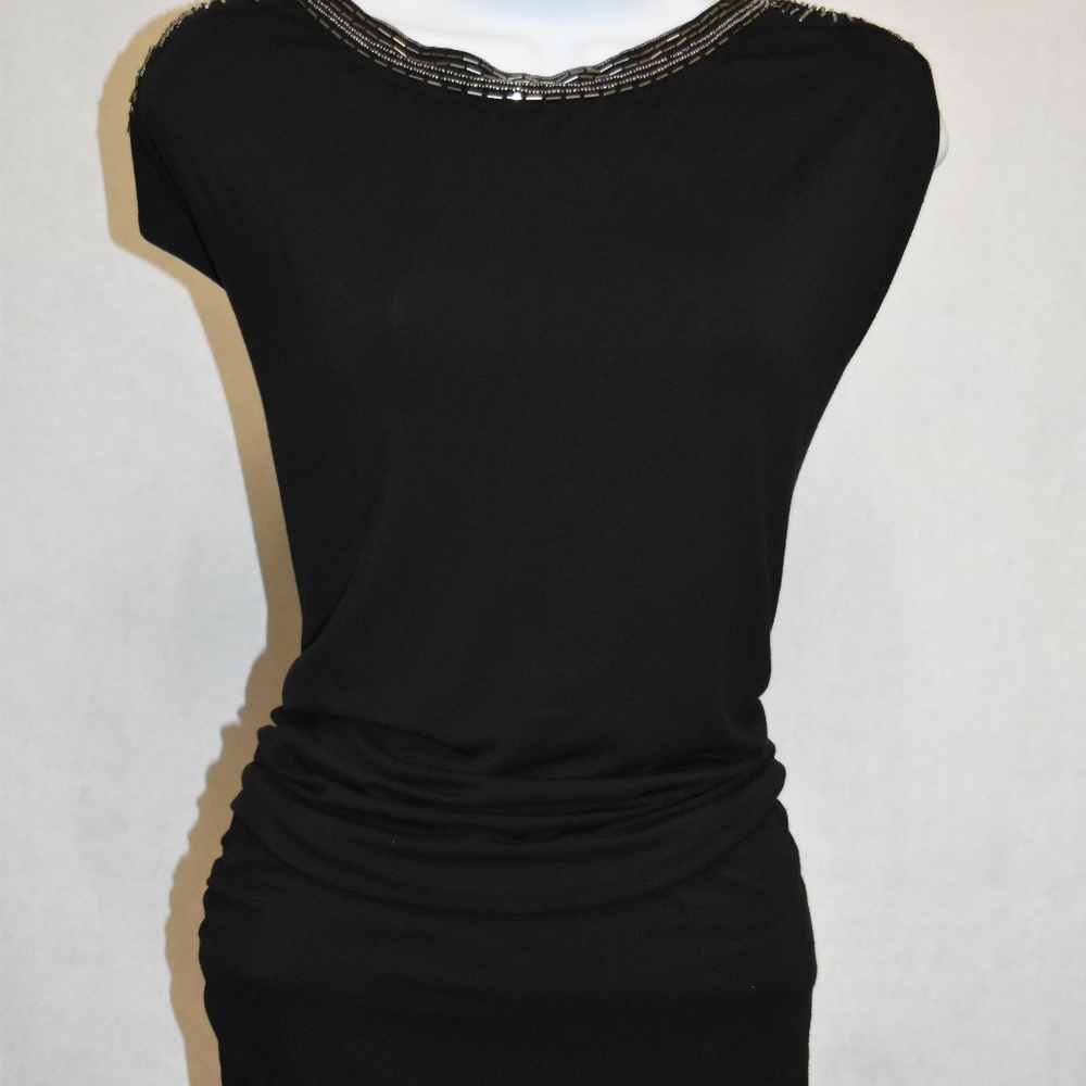 Guess Clara Embellished Black Top. Size Large